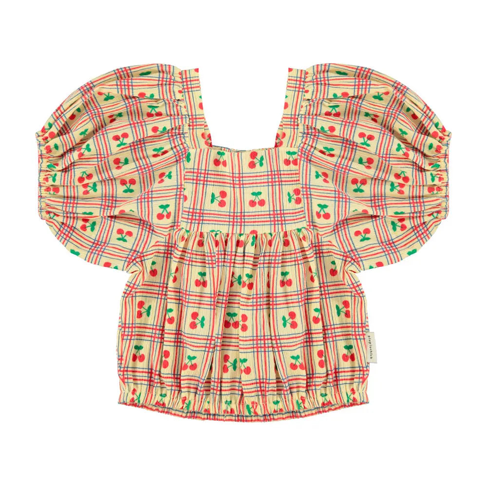 Blouse Bouffante Cerises Jaune Piupiuchick