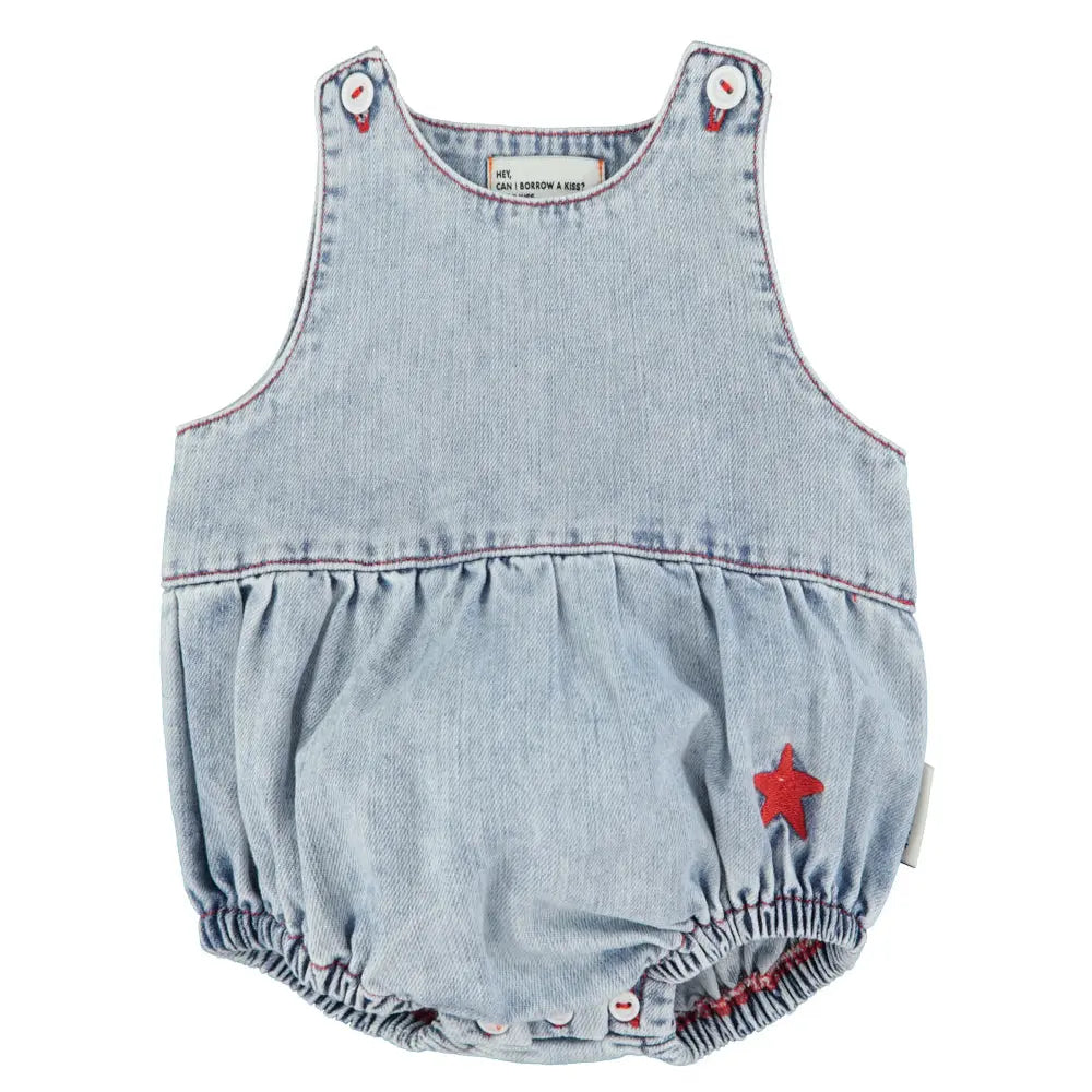 Barboteuse Denim Etoile Bleu Délavé Piupiuchick