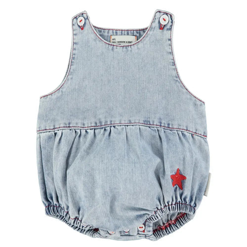 Barboteuse Denim Etoile Bleu Délavé Piupiuchick