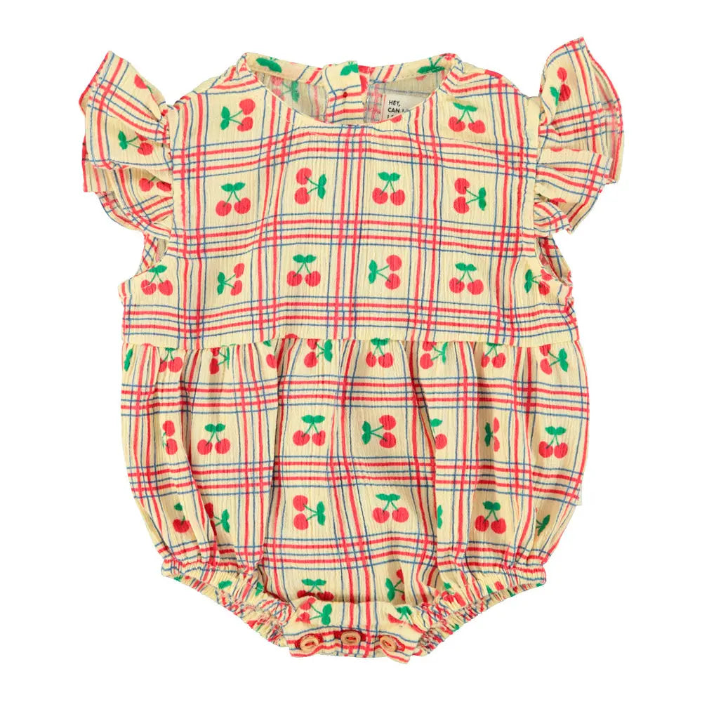Barboteuse Volants Cerises Jaune Piupiuchick