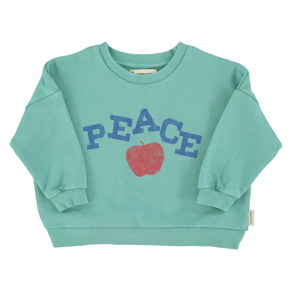 Sweat Peace Coton bio Turquoise Piupiuchick