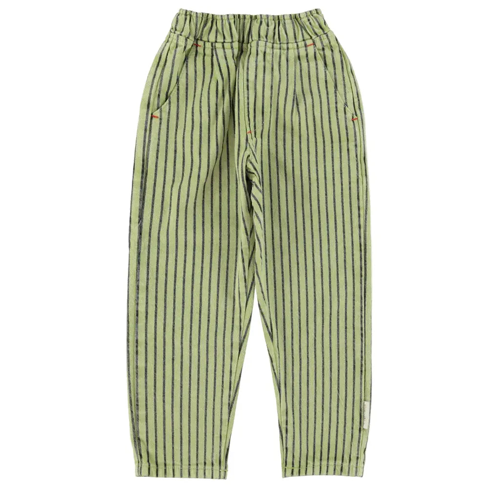 Pantalon Green Indigo Stripes - LA CABANE - Piupiuchick