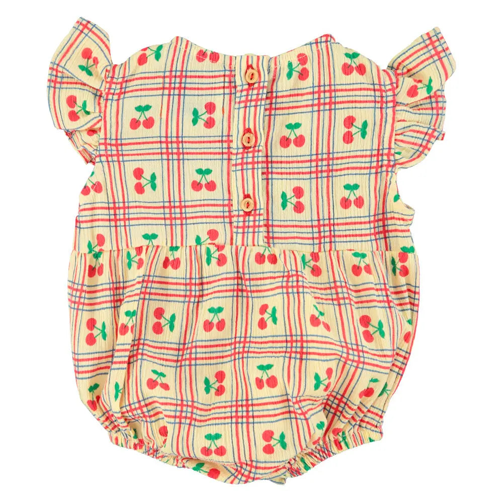 Barboteuse Volants Cerises Jaune Piupiuchick