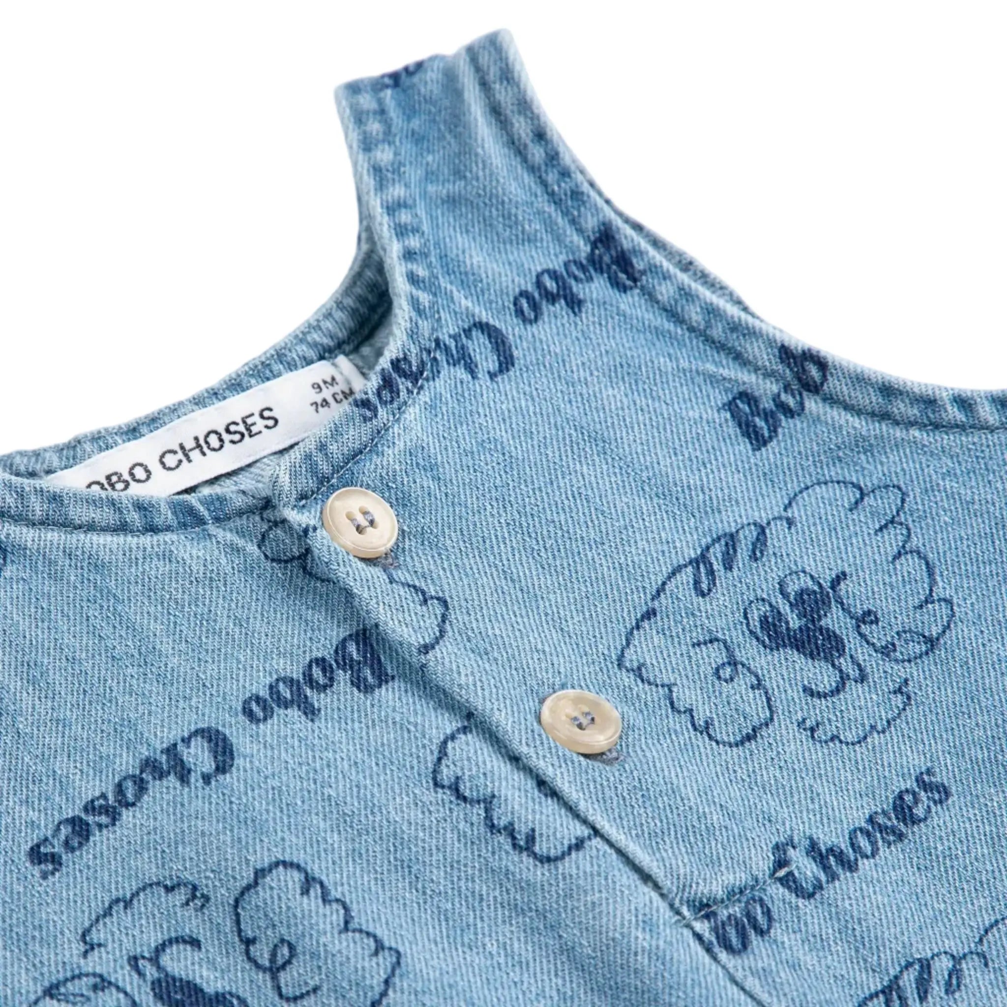 Pickles The Dog All Over Denim Playsuit Bobo Choses