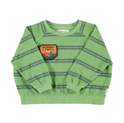 Sweat Rayé Eponge | Vert