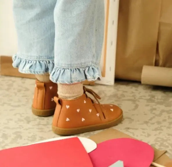 Bottines Raoul Brodée Coeurs Camel Lazare Kids