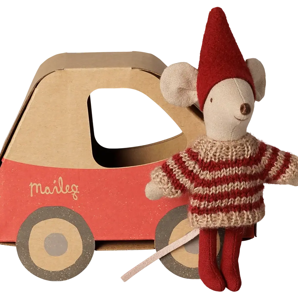 Souris de Noël Petite Soeur Voiture Maileg