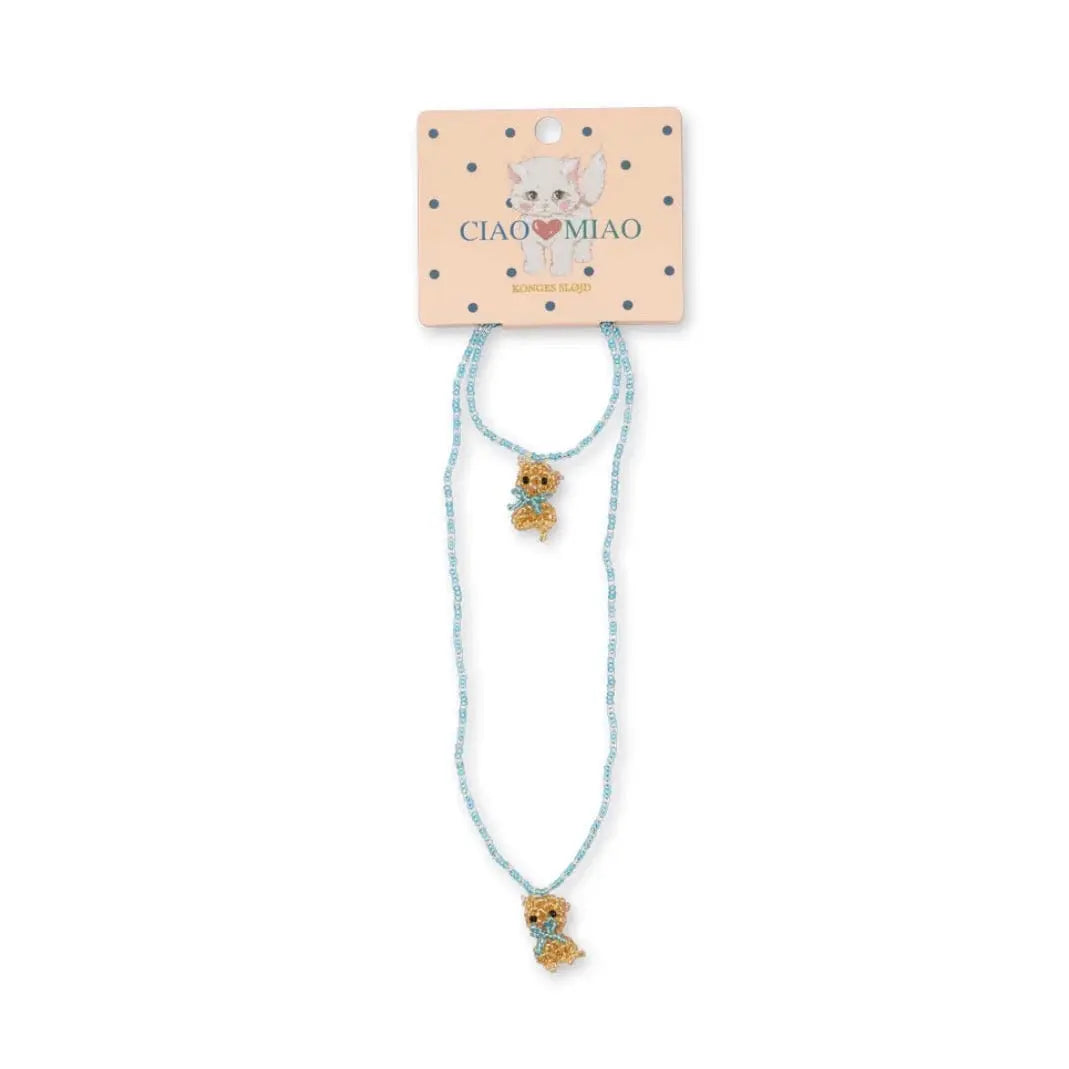 Set Colliet et Bracelet Chat Bleu Konges Slojd