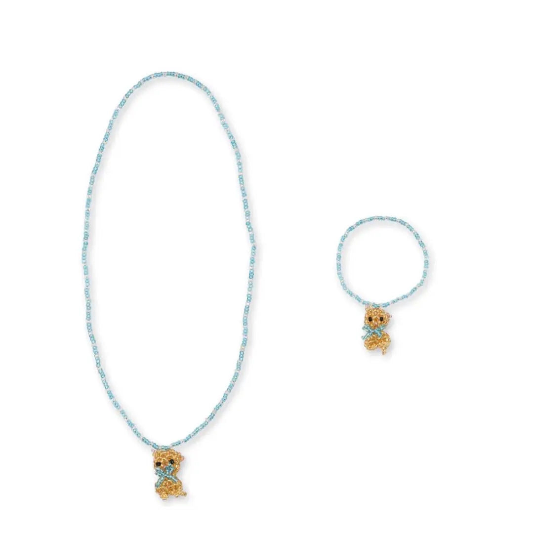 Set Colliet et Bracelet Chat Bleu Konges Slojd