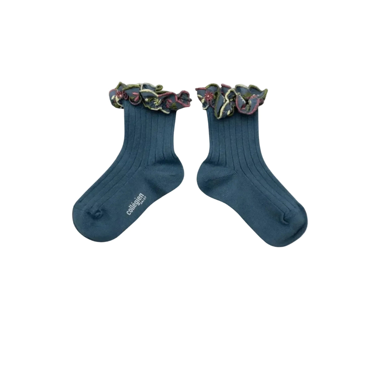 Chaussettes Anémone Bleu Cendre Collégien