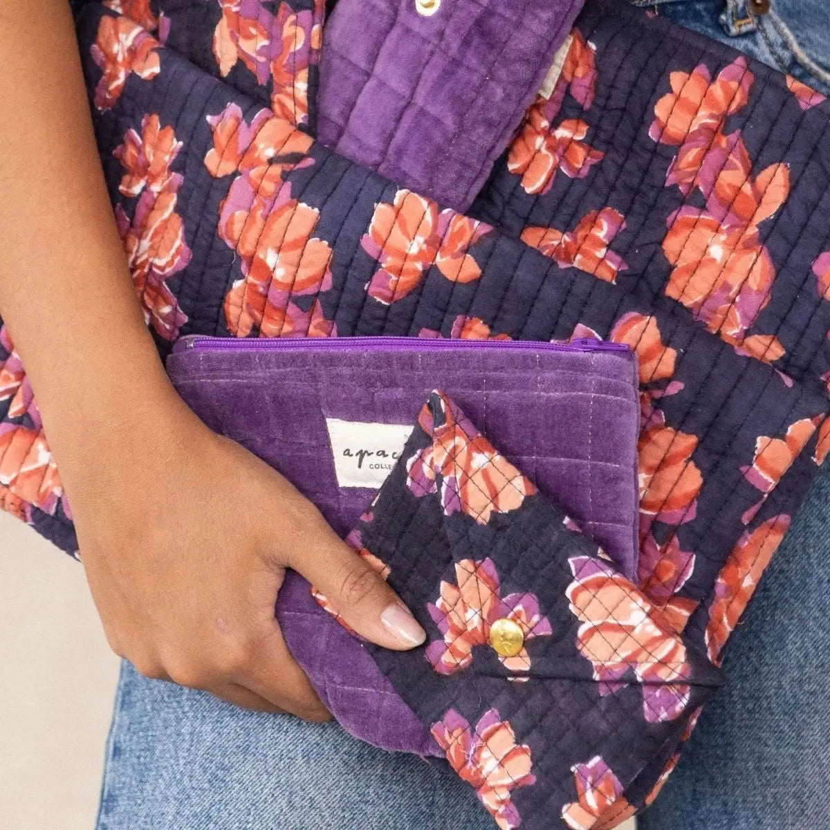 Mini Pochette Mana Velours Mauve Apaches Collections