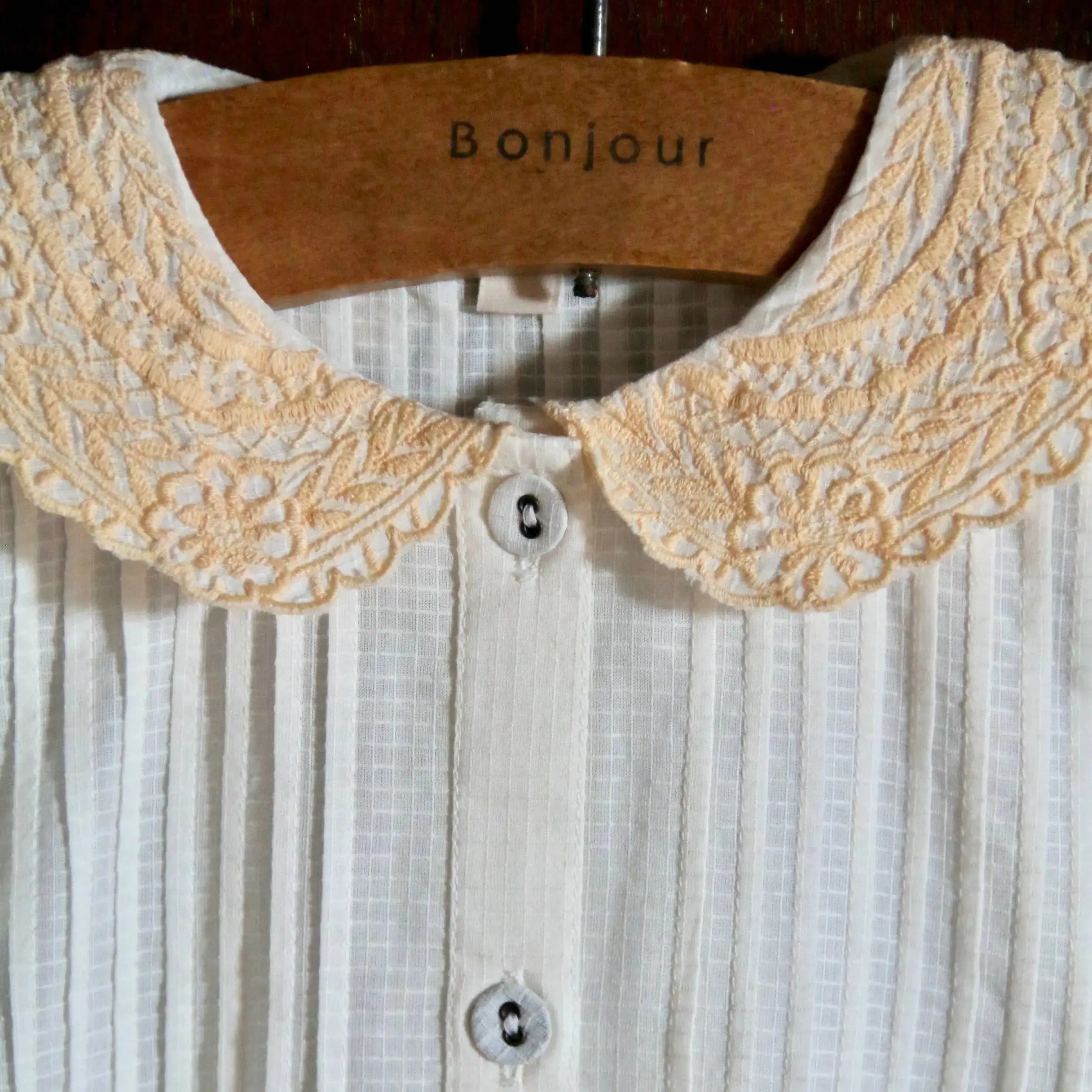 Blouse Collar Natural Bonjour