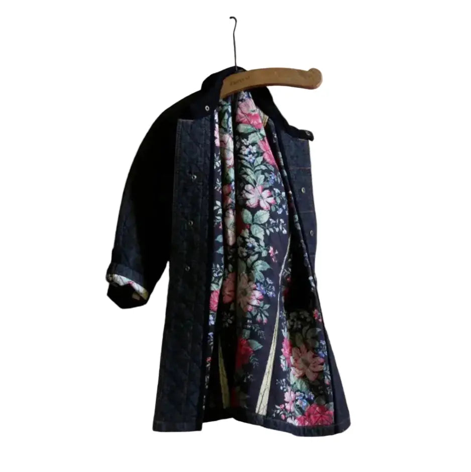 Trench denim noir matelassé Bonjour