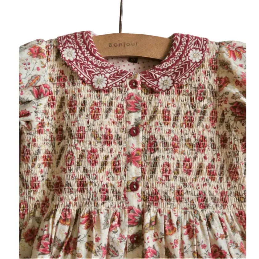 Robe Tunique imprimé Aline et sa Barrette Assortie Bonjour