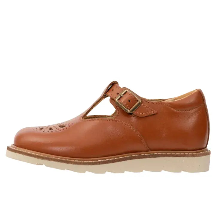 Chaussures Rosie T-bar pour enfant en cuir camel Youngsoles