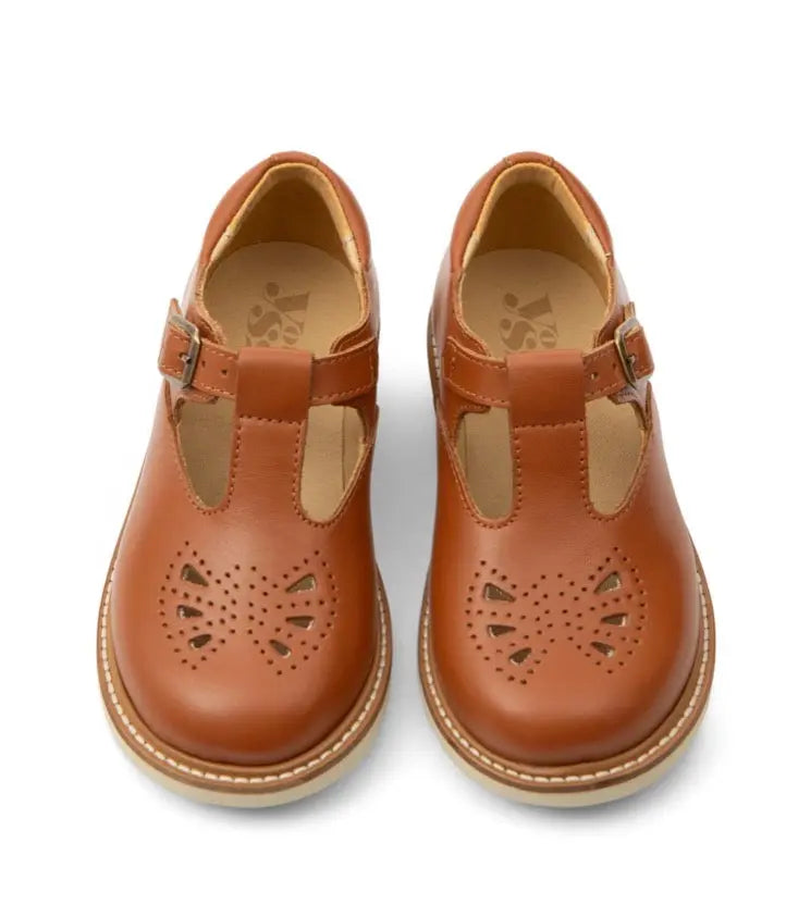 Chaussures Rosie T-bar pour enfant en cuir camel Youngsoles