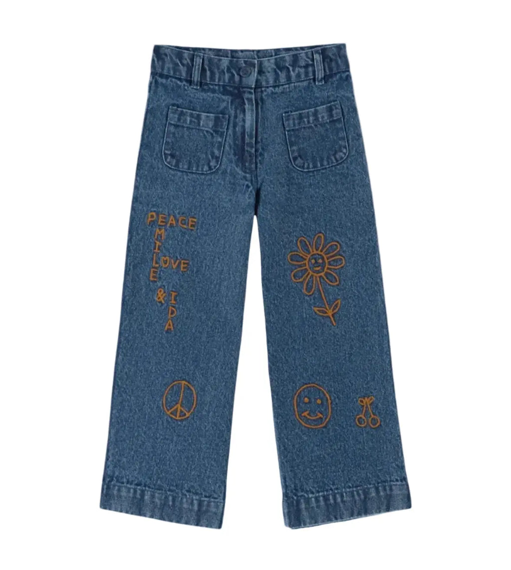 Pantalon Brodé Hippy Denim Emile et Ida