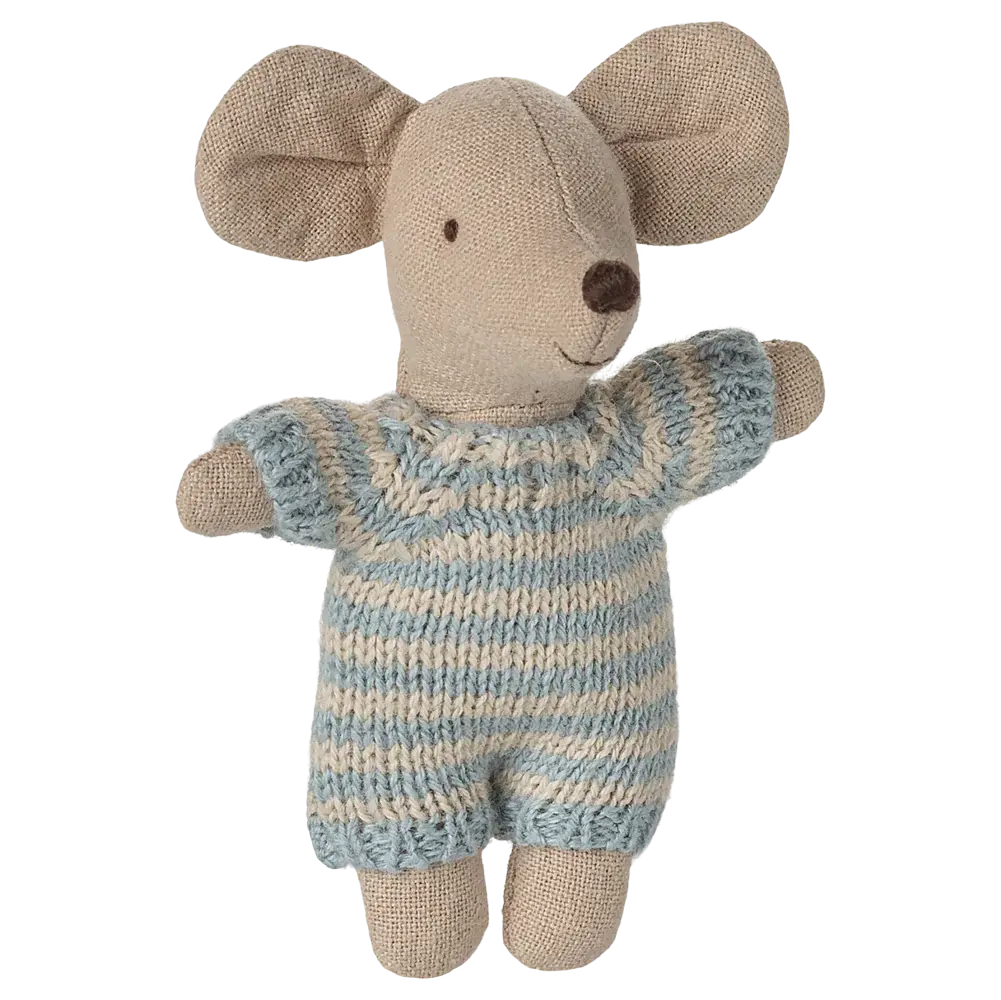 Bébé Souris dans son Couffin Bleu Maileg Maileg
