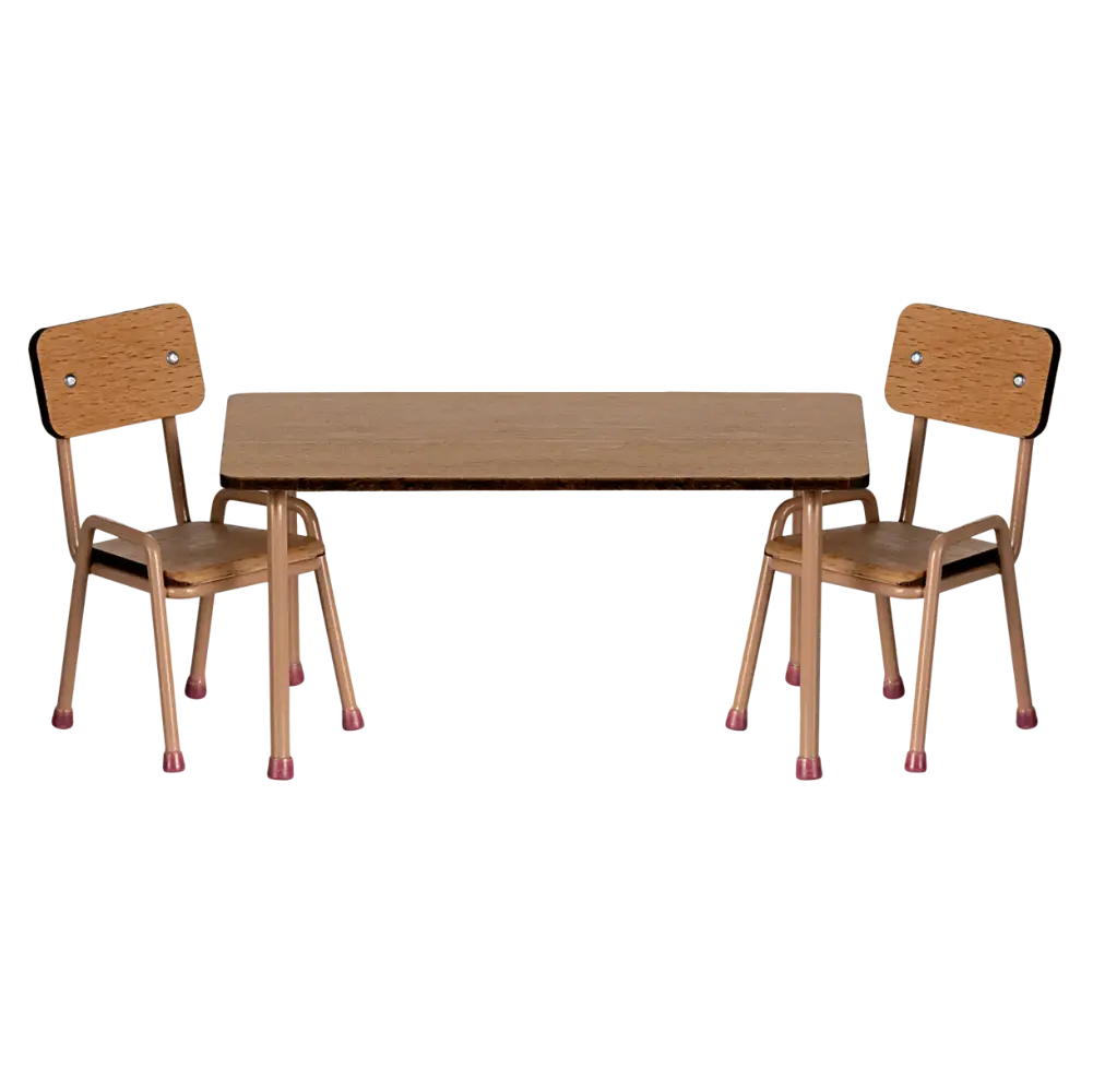 Ensemble Table et Chaises Souris Rose Maileg