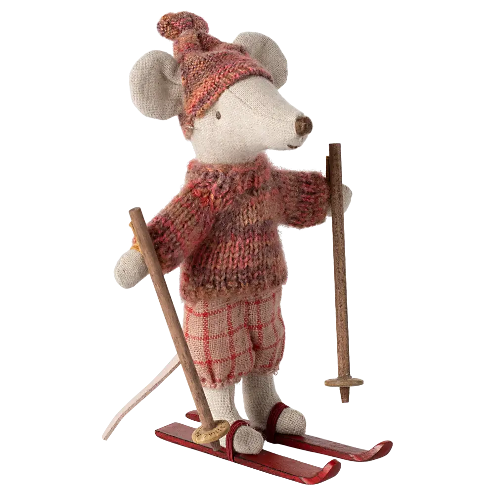 Souris en Hiver sur ses Skis Grande Soeur Maileg