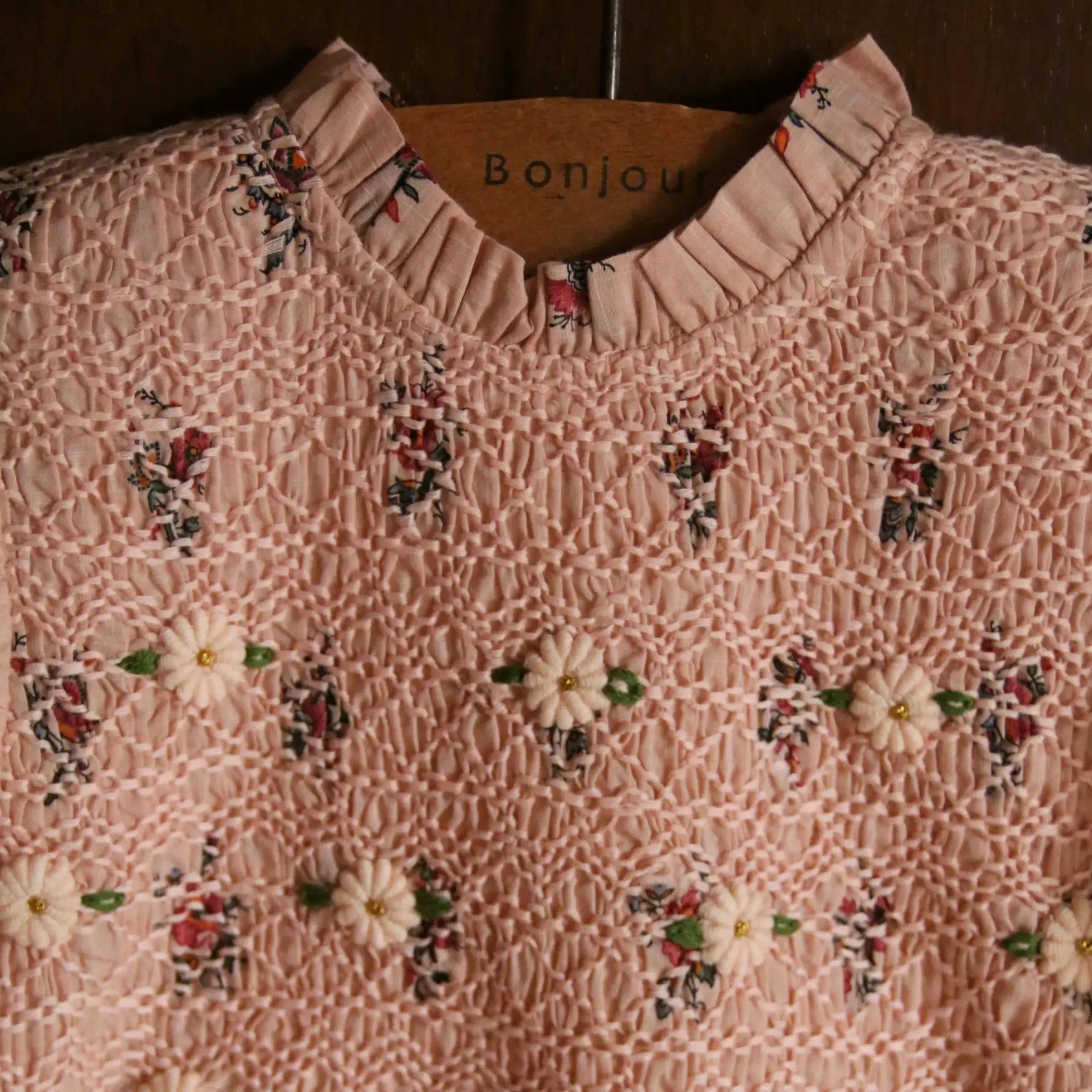 Blouse Pink Garden Flowers Bonjour