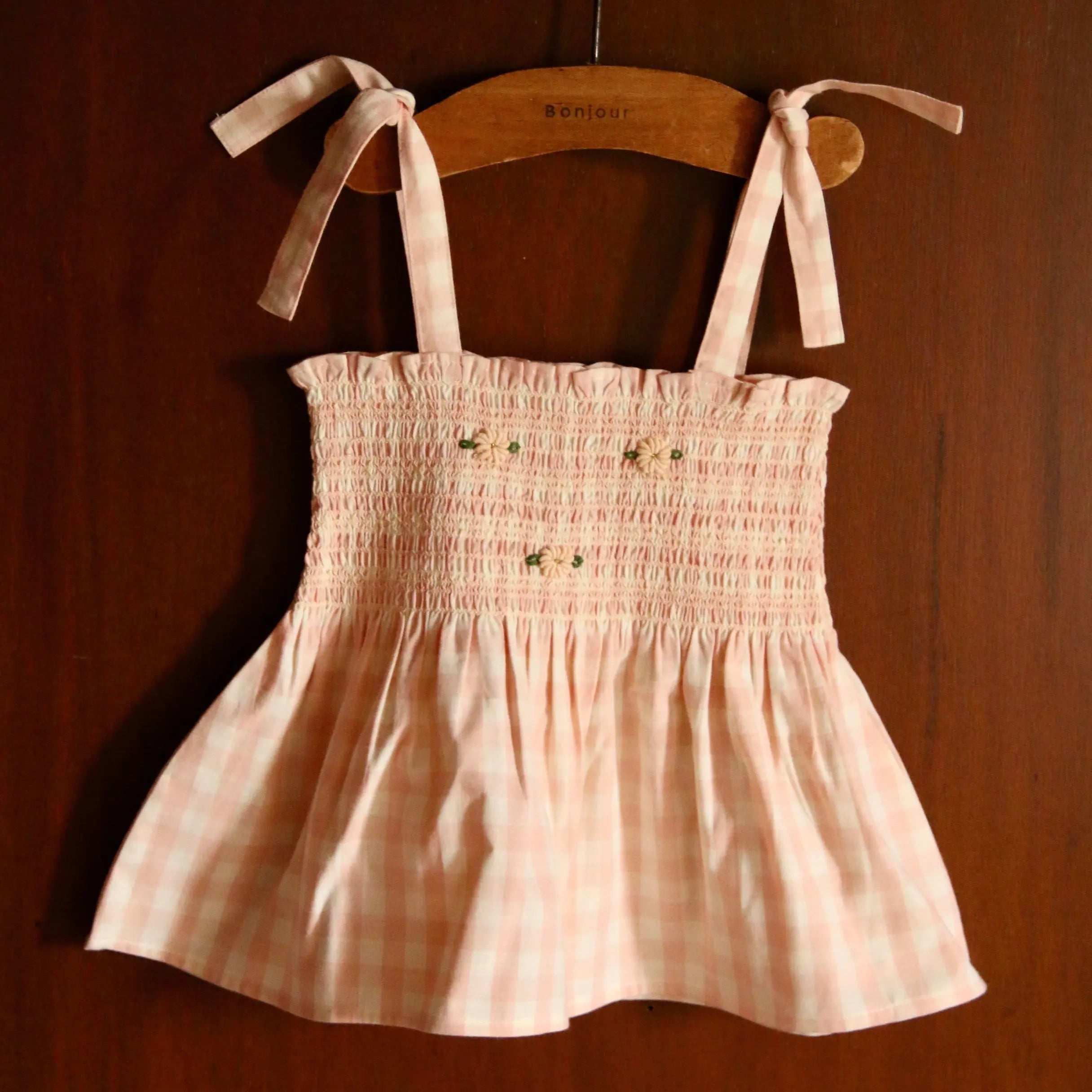 Short et Top Pink Vichy Bonjour