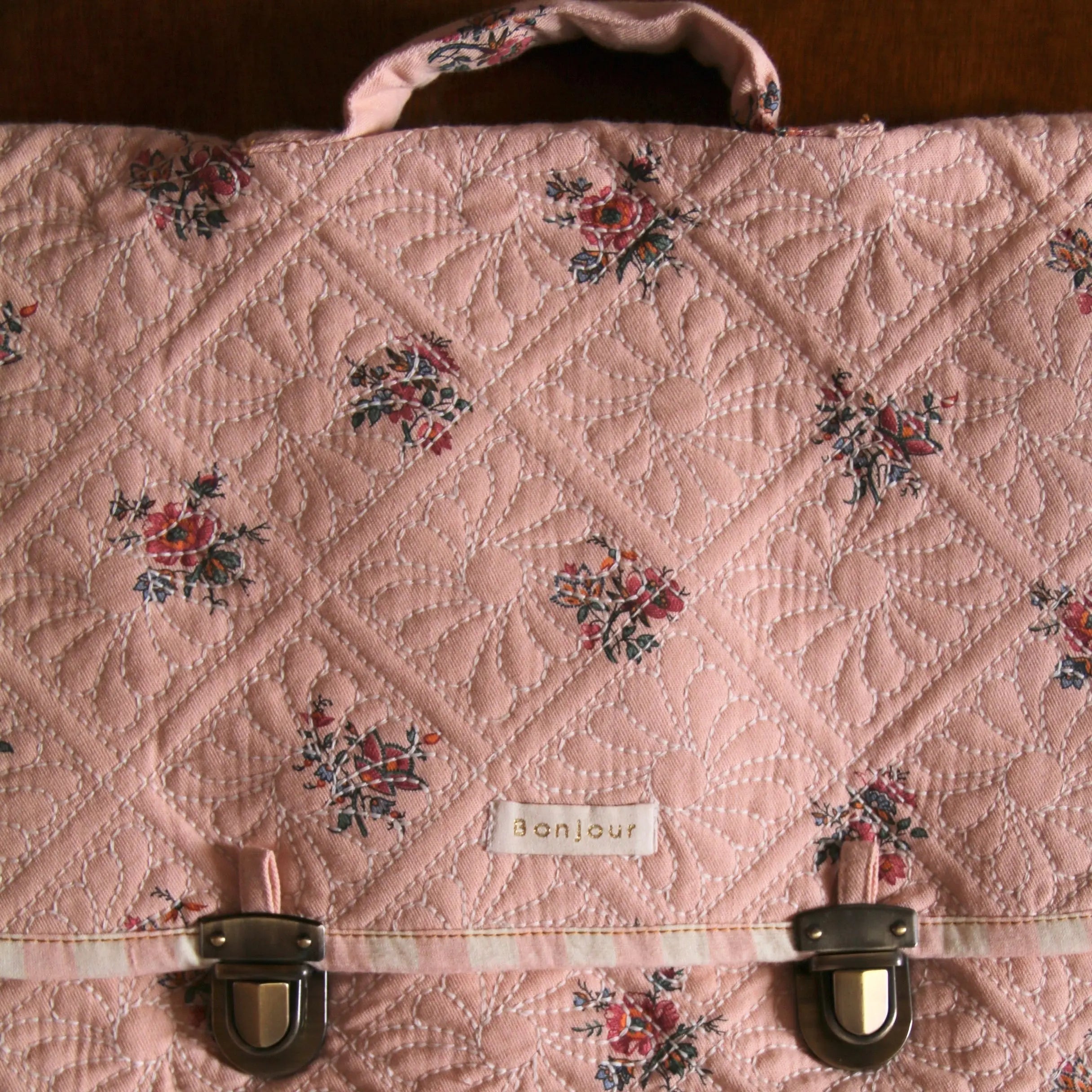 Cartable Pink Garden Flowers Bonjour