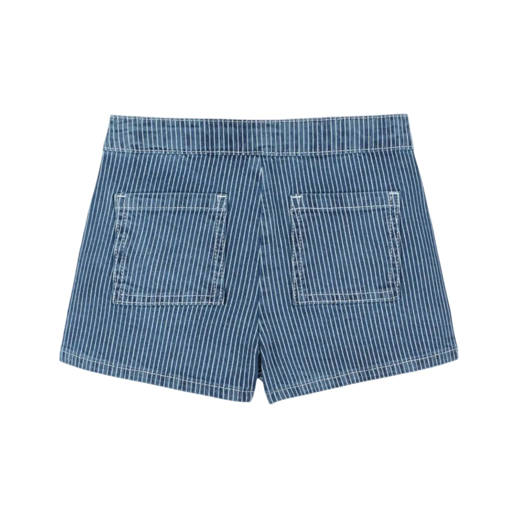 Short Poches Fleurs Denim Rayé Emile et Ida