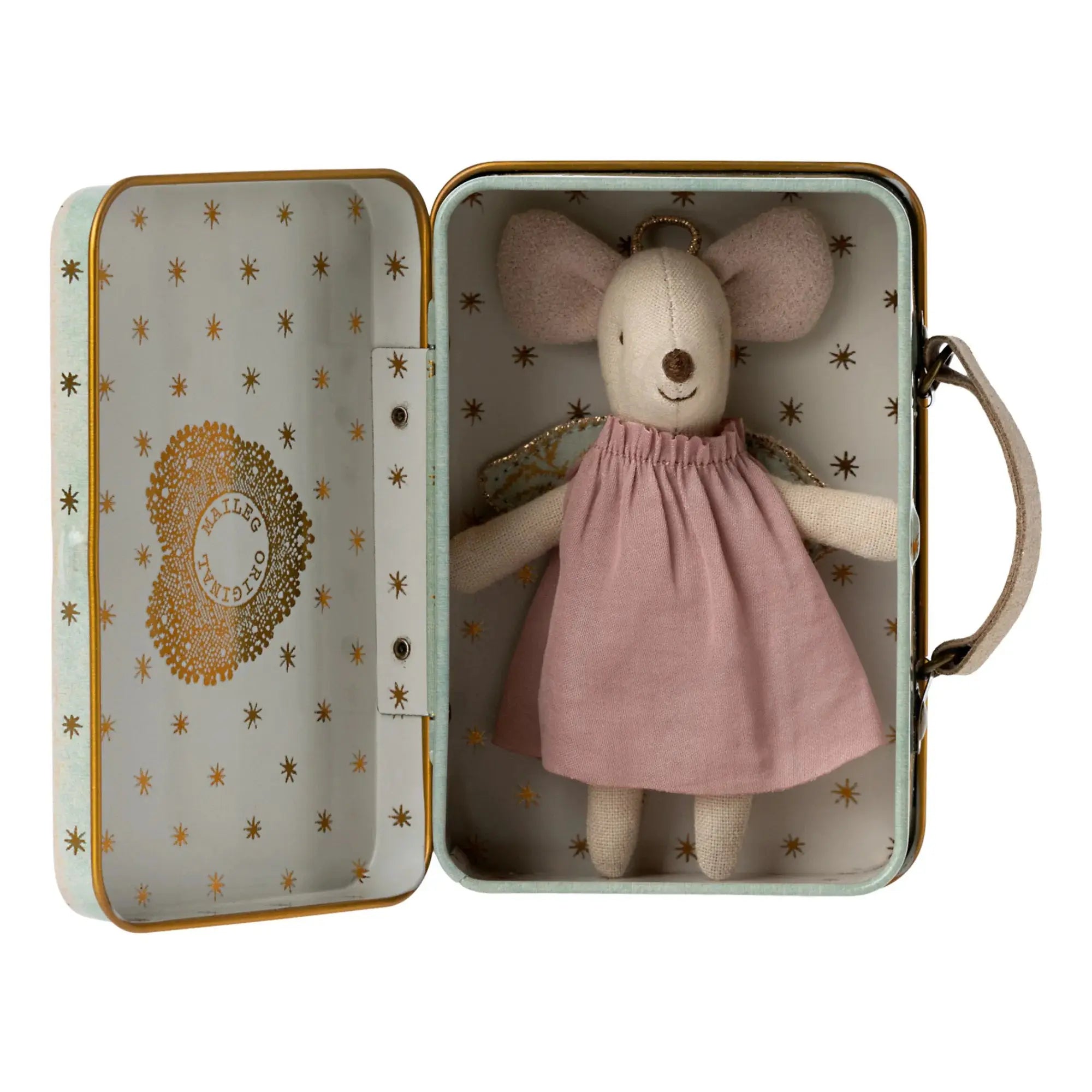 Souris Ange dans sa Valisette Maileg