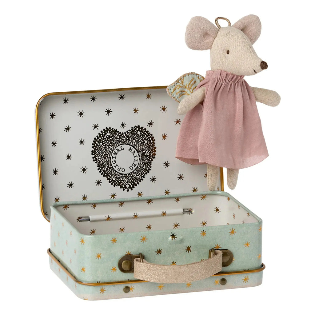 Souris Ange dans sa Valisette Maileg