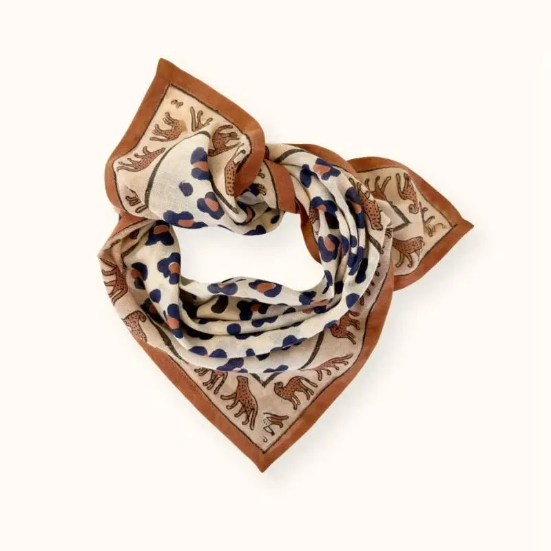 Small Foulard Dupitta Léopard Rust Apaches Collections