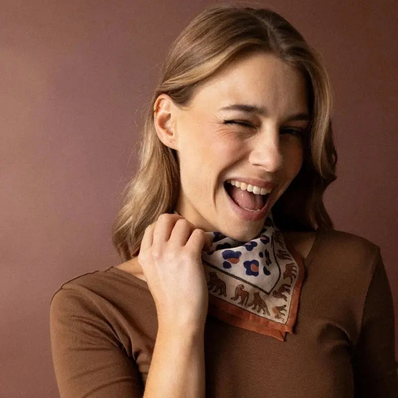 Small Foulard Dupitta Léopard Rust Apaches Collections