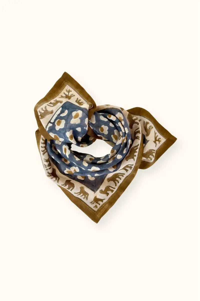 Small Foulard Dupitta Léopard Météorite - LA CABANE