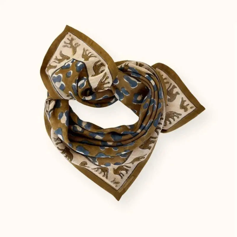 Small Foulard Dupitta Léopard Tapenade Apaches Collections