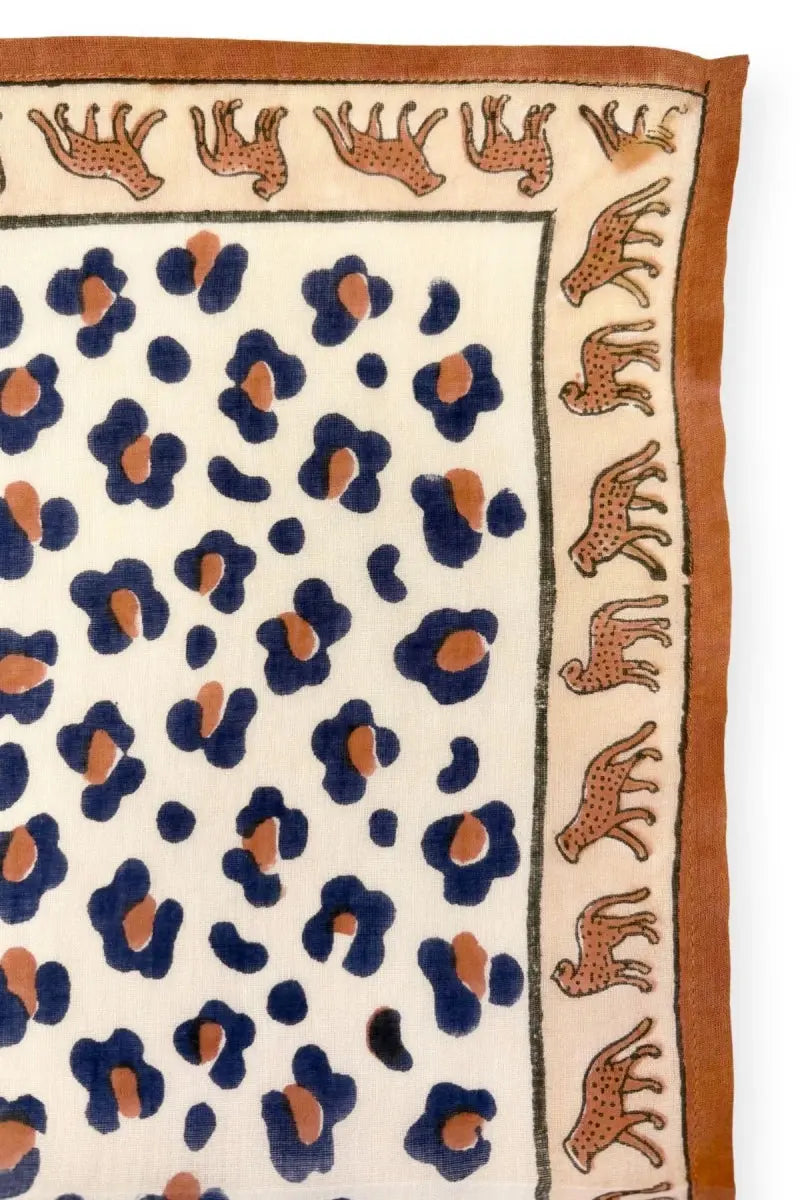 Big Foulard Dupatta Léopard Rust Apaches Collections