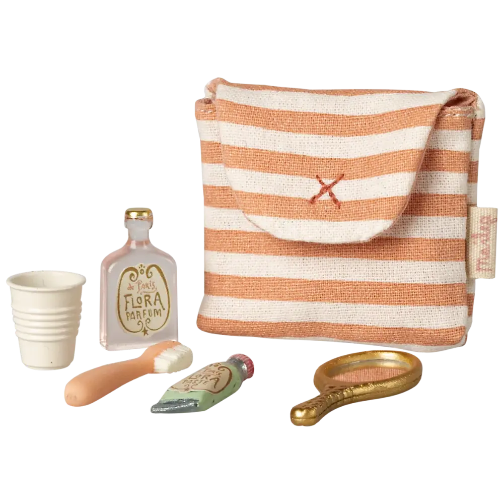 Trousse de Toilette Rayée Rouge