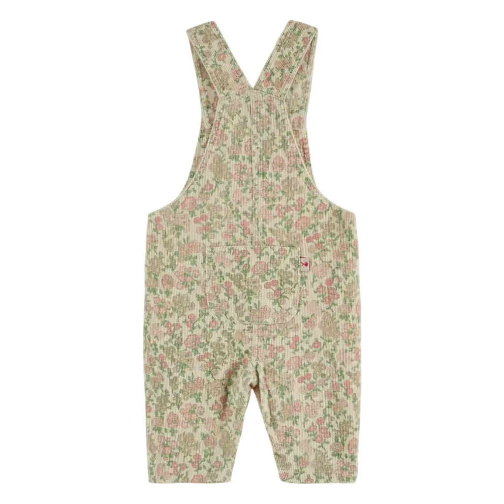 Salopette Velours Fleuri | Vert -  Emile et Ida