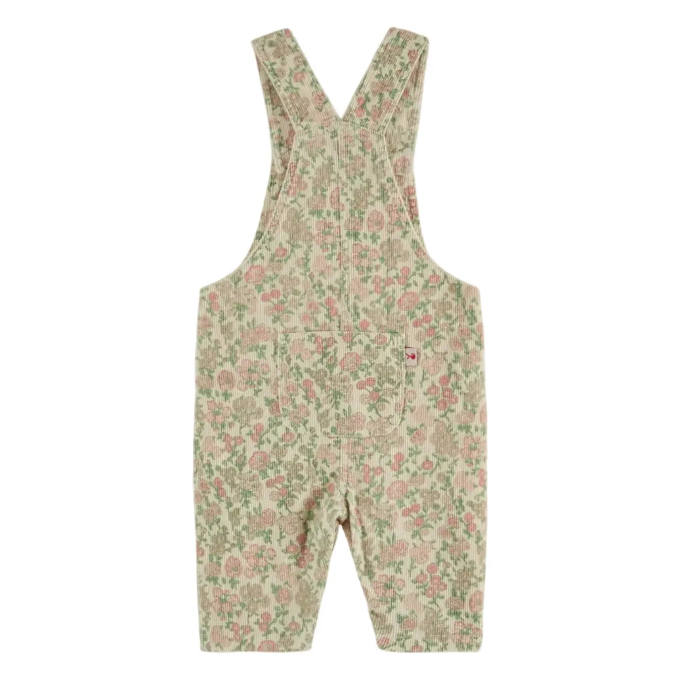 Salopette Velours Fleuri | Vert -  Emile et Ida