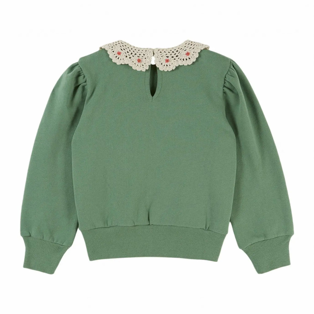 Sweat Col Crochet | Vert Olive -  Emile et Ida