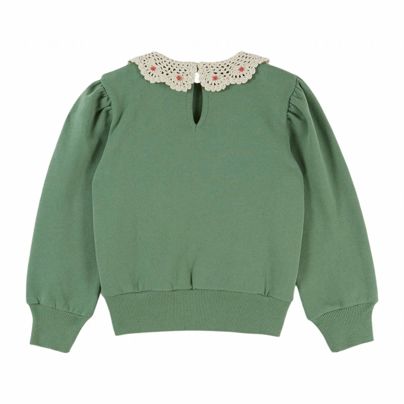 Sweat Col Crochet | Vert Olive -  Emile et Ida