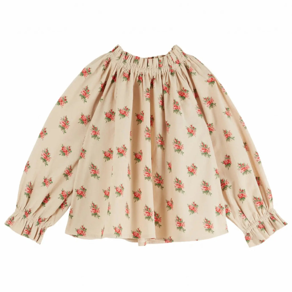 Blouse Velours Fleuri | Beige Emile et Ida