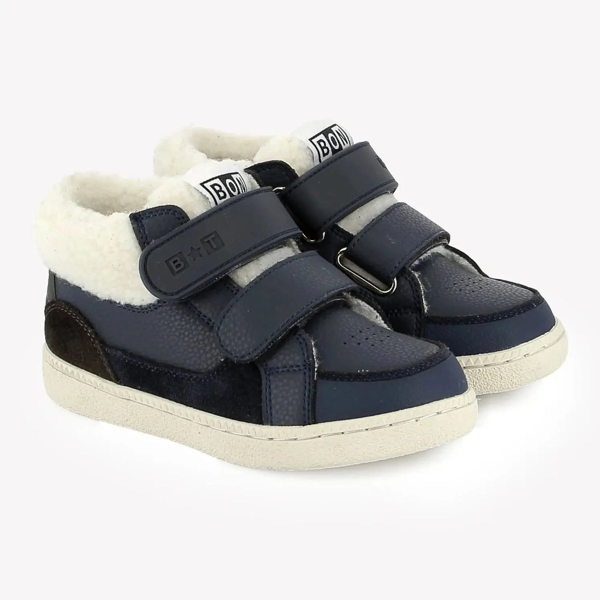 Baskets Kix Hi Fourrure Bleu marine Bonton