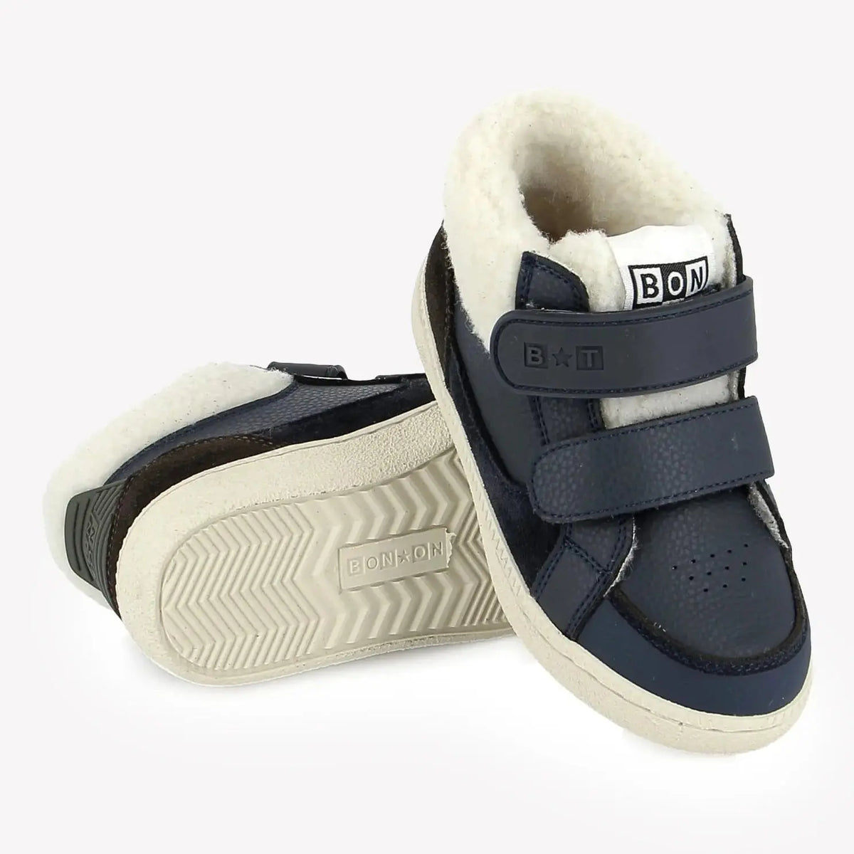 Baskets Kix Hi Fourrure Bleu marine Bonton