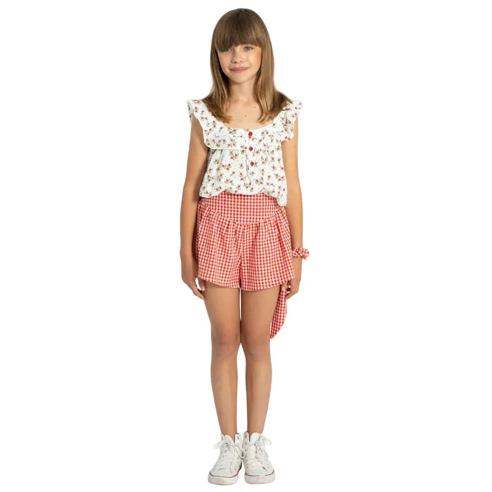 Short Vichy Coton Bio Rouge Piupiuchick