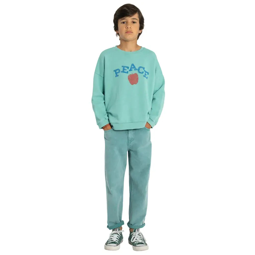 Sweat Peace Coton bio Turquoise Piupiuchick