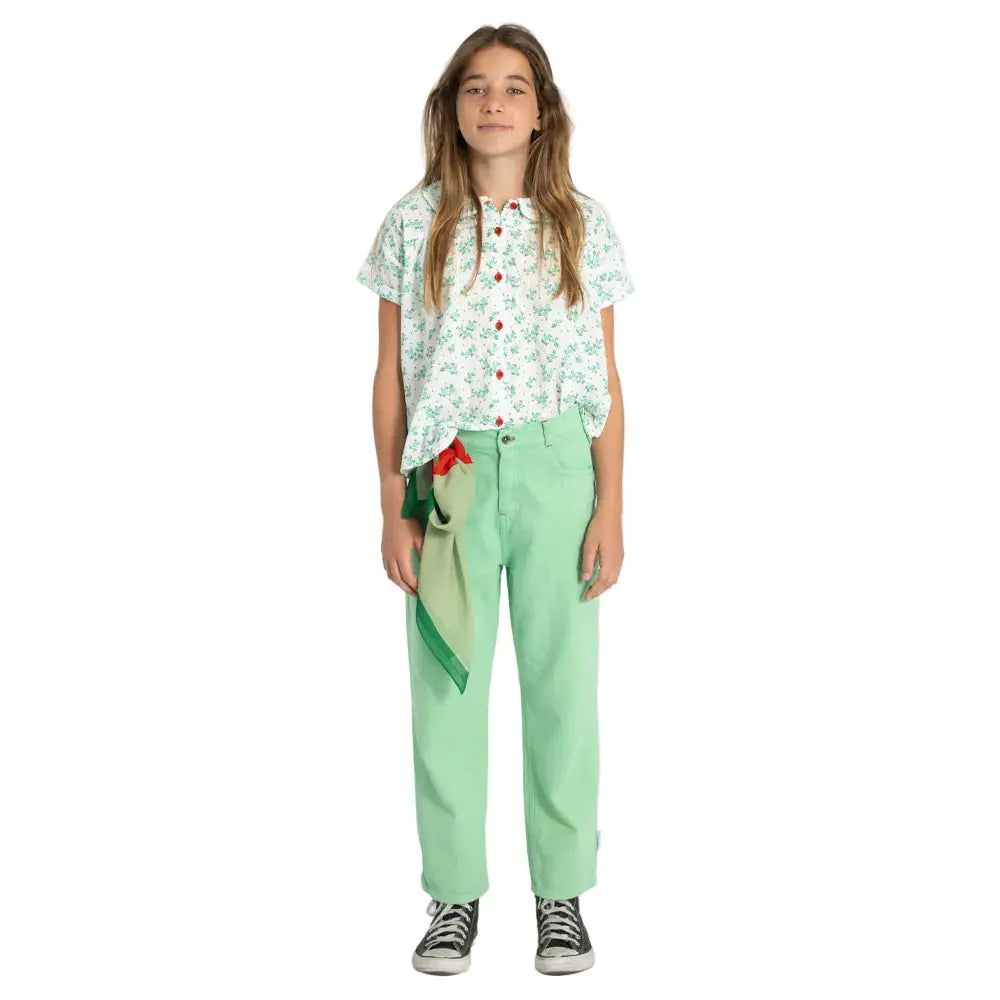 Chemise Fleurie Coton Bio Blanc Piupiuchick