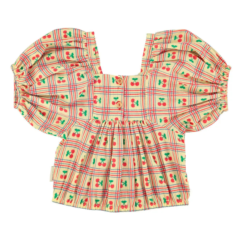 Blouse Bouffante Cerises Jaune Piupiuchick