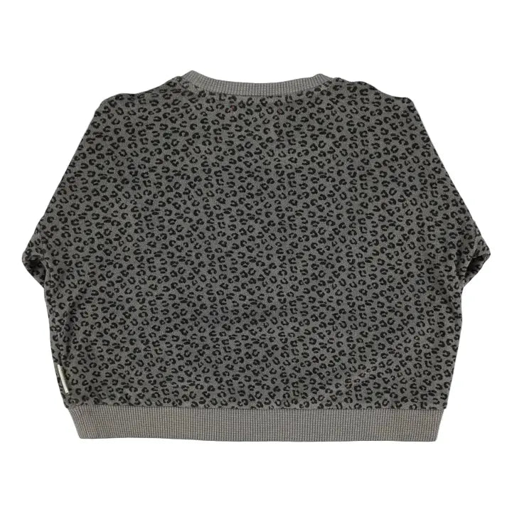 Sweat Léopard Eponge Coton Bio / Gris Piupiuchick