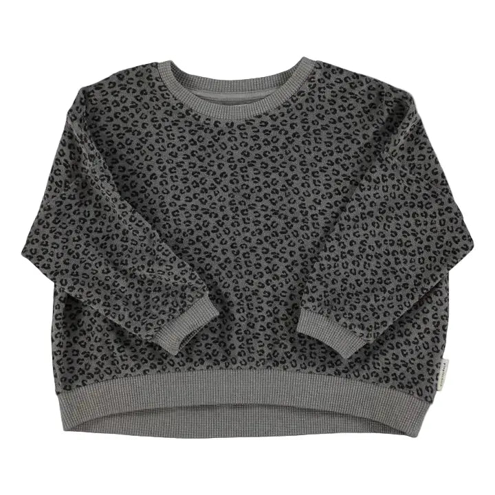 Sweat Léopard Eponge Coton Bio / Gris Piupiuchick