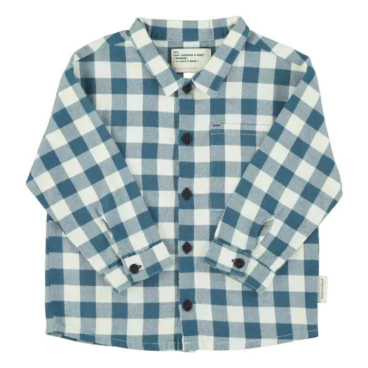 Chemise Carreaux Coton bio / Bleu Piupiuchick
